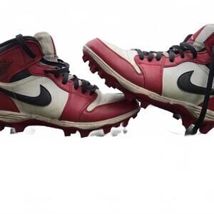 2024 Nike Air Jordan 1 CHICAGO Retro Football Cleats - Red,White,Black MENS 9.5